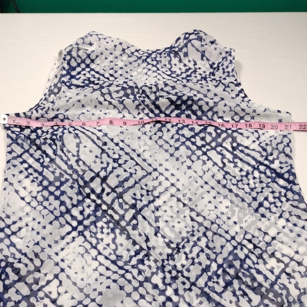 CAbi Blue and White Patterned Blouse - Picture 10 of 10